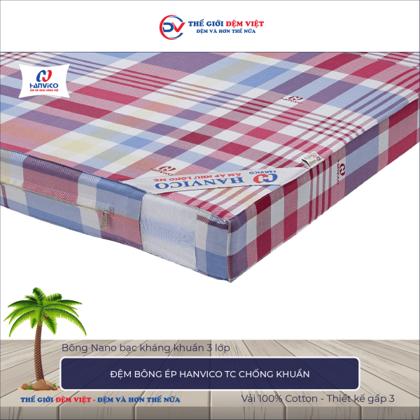 Đệm bông ép TC chống khuẩn Hanvico 2